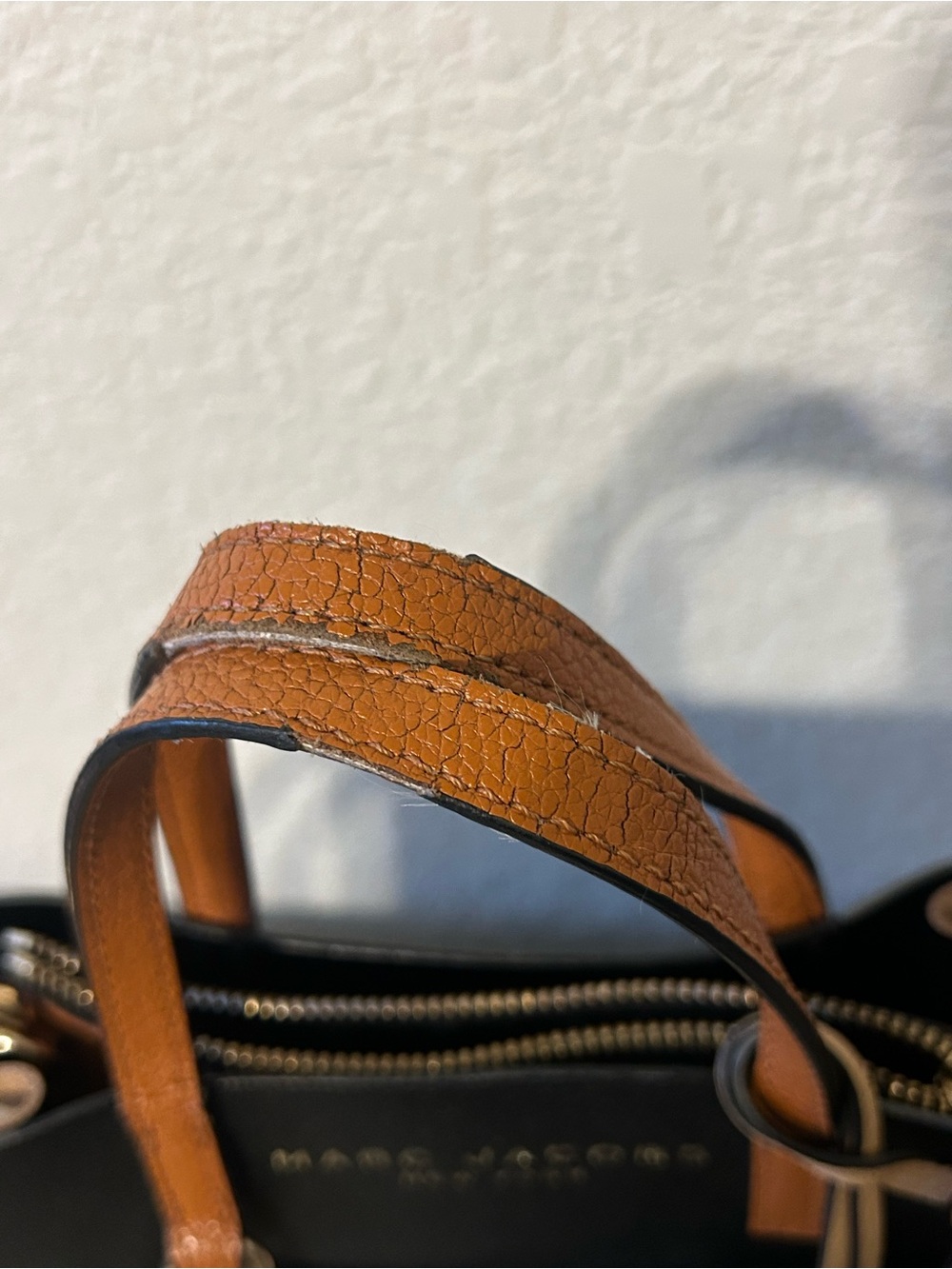 Marc Jacobs Grind Mini Black Tan Cream Colorblock Leather Tote Crossbody - Picture 7 of 11